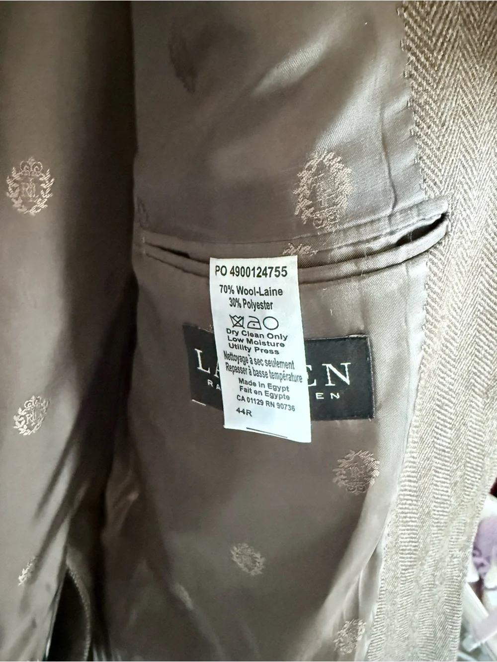 Lauren Ralph Lauren Men's Brown Herringbone Sport Coat